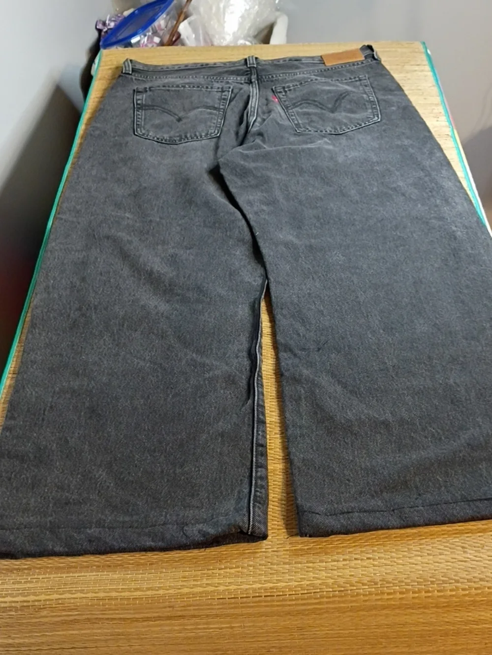 Levi's San Francisco Men's Charcoal Wash Straight Wide Leg Jeans